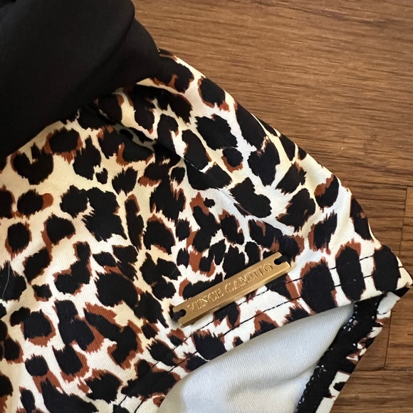 Vince Camuto womens Tanzania Cheetah Logo Ring Belted Bandeau One-piece size14 - Picture 2 of 5